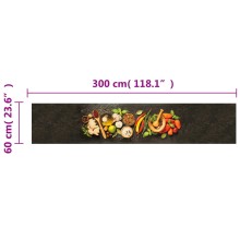 Кухненско килимче подправки, 60x300 см, кадифе