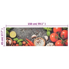 Кухненско килимче Vegetables & Herbs, 45x150 см, кадифе