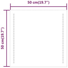 LED огледало за баня с USB захранване и периферно точково осветление, 50x50 см