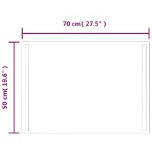 LED стенно огледало за баня с две вертикални светлинни ленти и USB захранване, 70x50 см