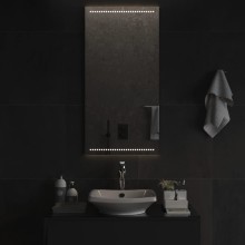 LED стенно огледало за баня с USB захранване и периферно точково осветление, 50x100 см