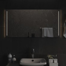LED стенно огледало за баня с USB захранване и периферно точково осветление, 50x100 см