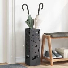 Метална поставка за чадъри DROPS, черна, 15,5 x 15,5 x 49 см