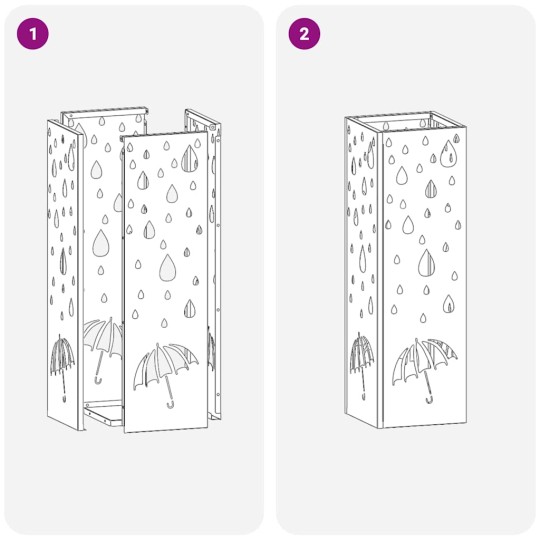 Метална поставка за чадъри DROPS, черна, 15,5 x 15,5 x 49 см