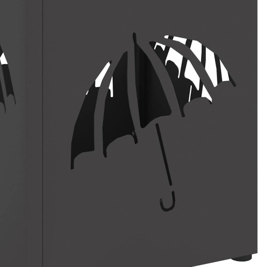 Метална поставка за чадъри DROPS, черна, 15,5 x 15,5 x 49 см
