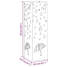 Метална поставка за чадъри DROPS, черна, 15,5 x 15,5 x 49 см