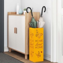 Метална поставка за чадъри HOME, цвят горчица, 15,5 x 15,5 x 49 см