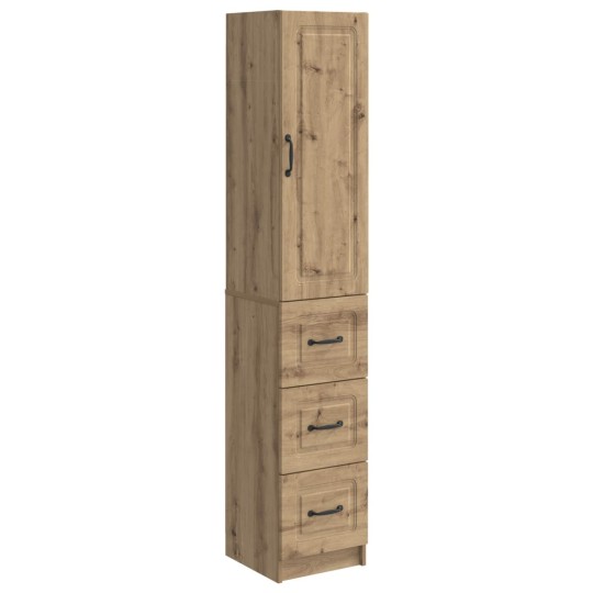 Модулен шкаф с врата и 3 чекмеджета, дъб артизан, 33 x 34,5 x 174 см