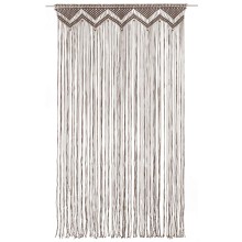 Памучно перде макраме в цвят таупе за тръбен корниз, 140 x 240 см