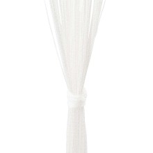 Пердета с ресни в цвят бял за тръбен корниз, 2 бр., 140 x 250 см