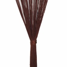 Пердета с ресни в цвят кафяв за тръбен корниз, 2 бр., 140 x 250 см