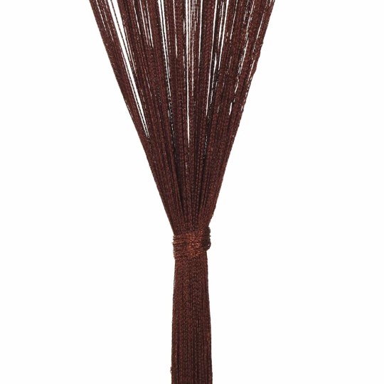 Пердета с ресни в цвят кафяв за тръбен корниз, 2 бр., 140 x 250 см