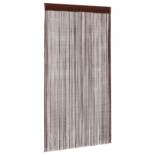 Пердета с ресни в цвят кафяв за тръбен корниз, 2 бр., 140 x 250 см