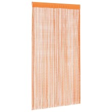 Пердета с ресни в цвят оранжев за тръбен корниз, 2 бр., 140 x 250 см