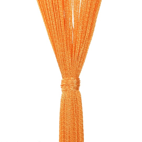 Пердета с ресни в цвят оранжев за тръбен корниз, 2 бр., 140 x 250 см