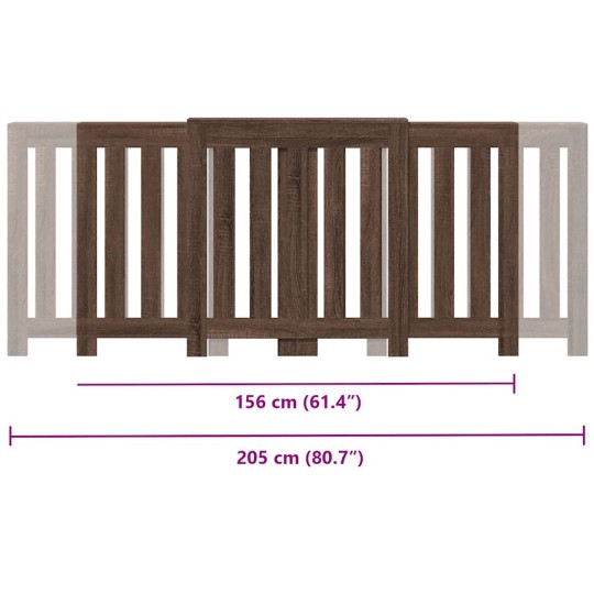 Разтегателна декоративна решетка за радиатор ALVERO, кафяв дъб, 156-205x21,5x83,5 см
