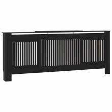 Разтегателна декоративна решетка за радиатор CALDORA, черен, 142-205x20,5x81,5 см