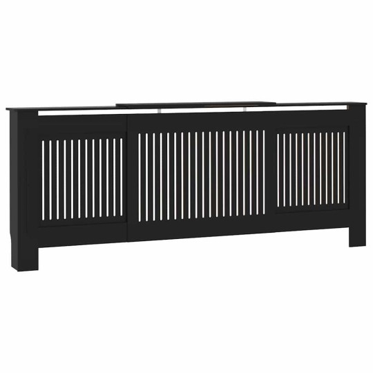 Разтегателна декоративна решетка за радиатор CALDORA, черен, 142-205x20,5x81,5 см