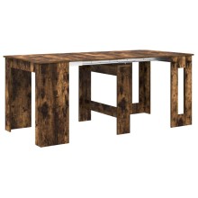 Разтегателна трапезна маса в стил Industrial Modern, ЛПДЧ опушен рустик дъб, 60-180 x 85 см
