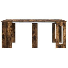 Разтегателна трапезна маса в стил Industrial Modern, ЛПДЧ опушен рустик дъб, 60-180 x 85 см