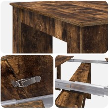 Разтегателна трапезна маса в стил Industrial Modern, ЛПДЧ опушен рустик дъб, 60-180 x 85 см