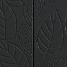 Шкаф FLORA с 3 врати и флорални фронтове, черен, 89 x 34,5 x 80 см
