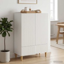 Шкаф LINEA с 2 врати и долно чекмедже, бял, 66 x 34,5 x 95 см