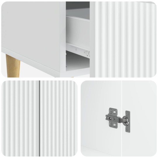 Шкаф LINEA с 2 врати и долно чекмедже, бял, 66 x 34,5 x 95 см