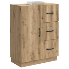 Шкаф ONDA с врата и 3 чекмеджета, дъб артизан, 66 x 34,5 x 87 см