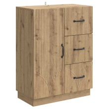 Шкаф ONDA с врата и 3 чекмеджета, дъб артизан, 66 x 34,5 x 87 см