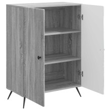 Шкаф с 2 врати и геометрични фронтове, сив дъб сонома, 66 x 34,5 x 90 см
