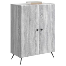 Шкаф с 2 врати и геометрични фронтове, сив дъб сонома, 66 x 34,5 x 90 см