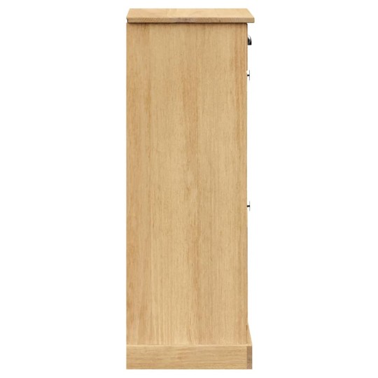 Шкаф за обувки VIGO с ламелни фронтове, кафяв, 60 x 35 x 96 см