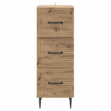 Скрин RIVA с вертикално фрезовани фронтове на чекмеджетата, кафяв, 33 x 34,5 x 89,5 см