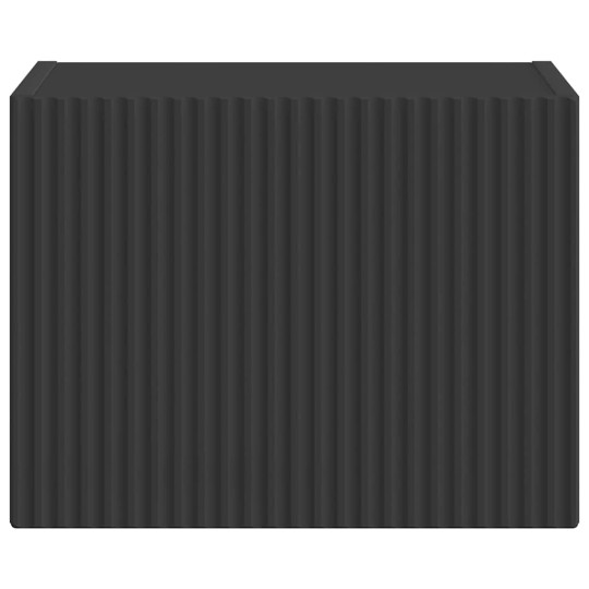 Стенен ТВ шкаф LINEA с вертикално фрезован фронт, черен, 39 x 31 x 29,5 см