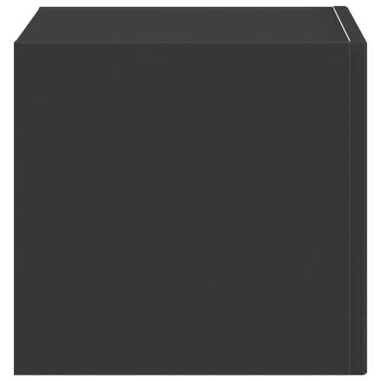 Стенен ТВ шкаф LINEA с вертикално фрезован фронт, черен, 39 x 31 x 29,5 см
