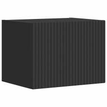 Стенен ТВ шкаф LINEA с вертикално фрезован фронт, черен, 39 x 31 x 29,5 см