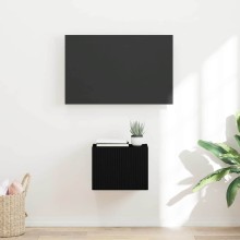 Стенен ТВ шкаф LINEA с вертикално фрезован фронт, черен, 39 x 31 x 29,5 см