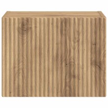 Стенен ТВ шкаф LINEA с вертикално фрезован фронт, дъб артизан, 39 x 31 x 29,5 см