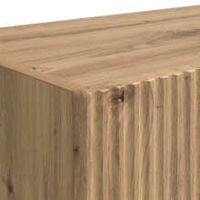 Стенен ТВ шкаф LINEA с вертикално фрезован фронт, дъб артизан, 39 x 31 x 29,5 см