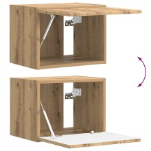 Стенен ТВ шкаф LINEA с вертикално фрезован фронт, дъб артизан, 39 x 31 x 29,5 см