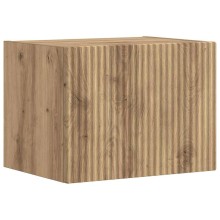 Стенен ТВ шкаф LINEA с вертикално фрезован фронт, дъб артизан, 39 x 31 x 29,5 см