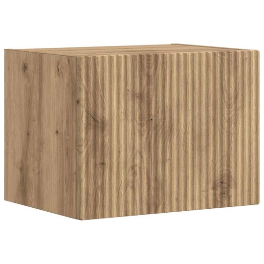 Стенен ТВ шкаф LINEA с вертикално фрезован фронт, дъб артизан, 39 x 31 x 29,5 см