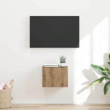 Стенен ТВ шкаф LINEA с вертикално фрезован фронт, дъб артизан, 39 x 31 x 29,5 см