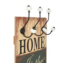 Стенна закачалка FUN с 6 куки HOME IS, 120 x 40 см