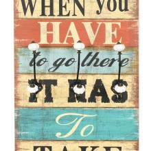 Стенна закачалка FUN с 6 куки HOME IS, 120 x 40 см
