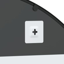 Стенно огледало арка с черна железна решетка 100 x 130 см