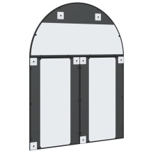 Стенно огледало арка с черна железна решетка 100 x 130 см