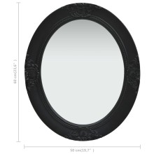 Стенно огледало с черна барокова рамка от масивно дърво 50 x 60 см