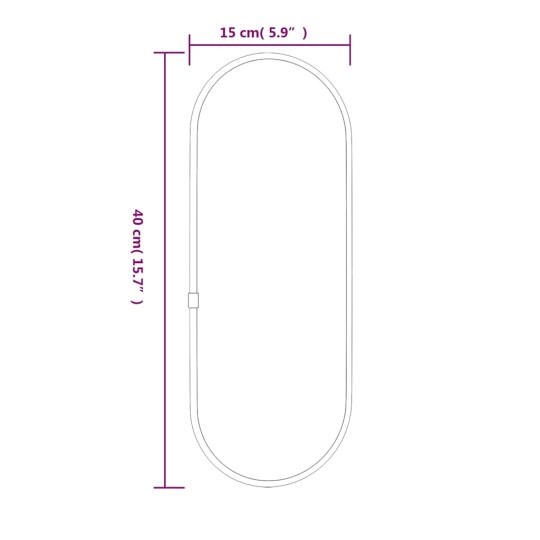 Стенно овално огледало с фина златиста рамка 40 x 15 см